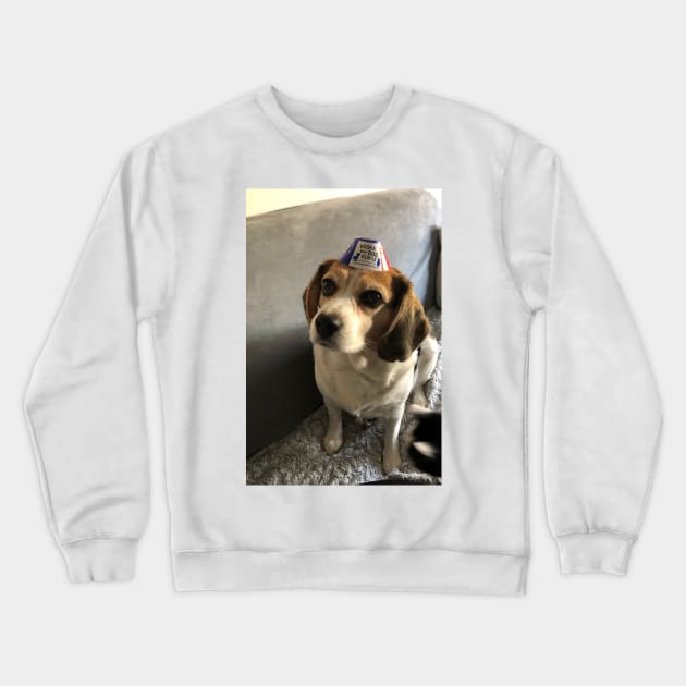 Beagle in a Vodka Hat Crewneck Sweatshirt by Layla's Surgery Fundraiser